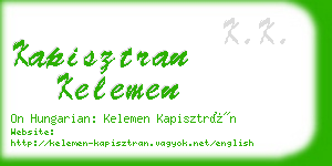 kapisztran kelemen business card